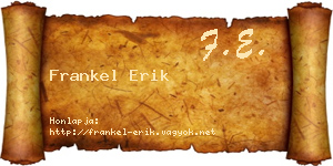 Frankel Erik névjegykártya